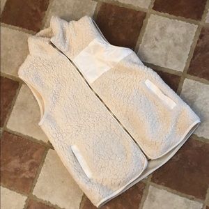 Ivory/off-white sherpa chunky textured fleece vest